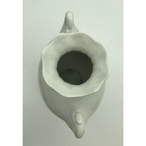 Double Handled White Porcelain Vase Art Nouveau Ceramic Vase 2 Handles 9 Inches - Picture 6 of 8